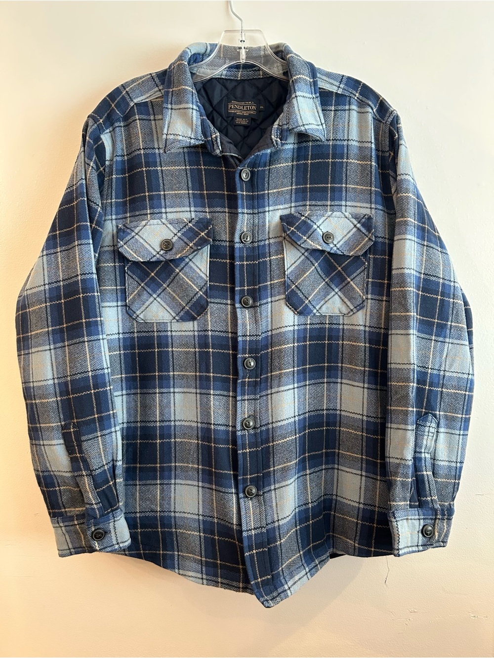 Pendleton Quilted CPO Wool Shirt Jacket shacket plaid flannel